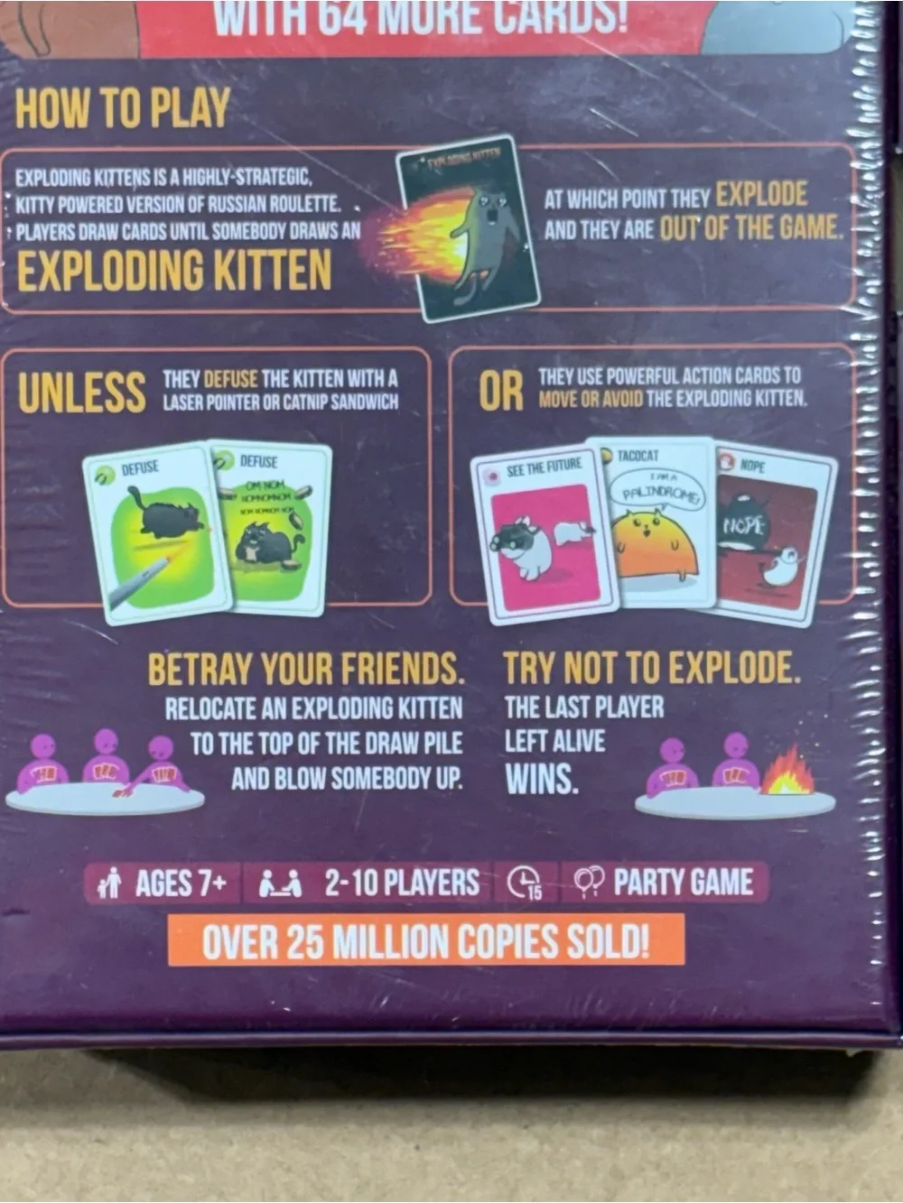 Exploding Kittens Party Pack Multiplayer Card Game for 2-10 Players 15 Mins NIB